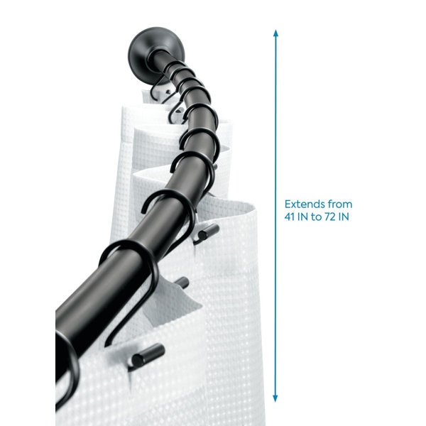 Rebrilliant Tollette 72" Adjustable Curved Fixed Shower Curtain Rod